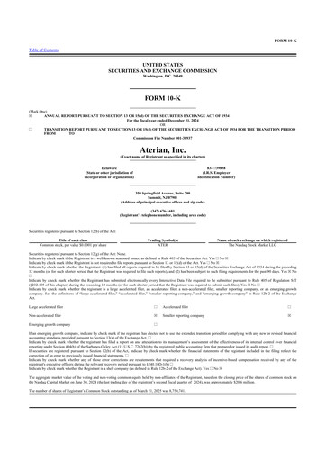 Thumbnail Aterian 10-K Annual Report 2024