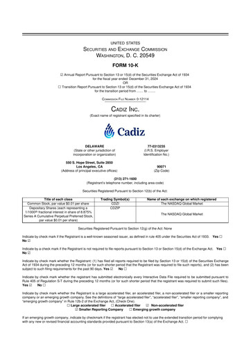 Thumbnail Cadiz Inc. 10-K Annual Report 2024