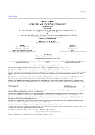 Thumbnail Provident Bancorp
 10-K Annual Report 2024