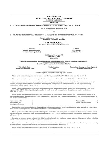 Vorschaubild Talphera 10-K Jahresbericht 2024