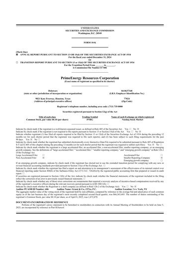 Thumbnail PrimeEnergy Resources 10-K Annual Report 2024
