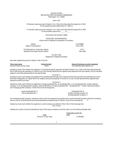 Thumbnail Escalade Sports 10-Q Quarterly Report FY 