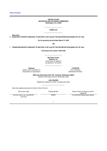 Thumbnail Monolithic Power Systems 10-Q Quarterly Report FY2025 