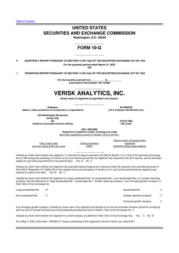 Thumbnail Verisk Analytics 10-Q Quarterly Report FY2025 