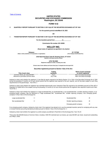 Vorschaubild Holley 10-Q Quartalsbericht 2025 