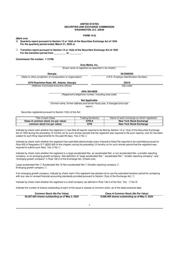Thumbnail Gray Media
 10-Q Quarterly Report FY2025 