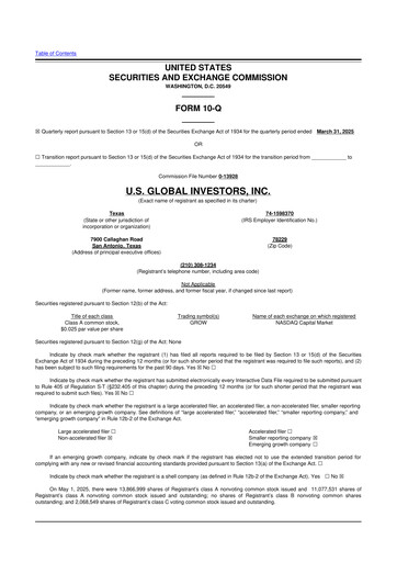 Thumbnail U.S. Global Investors 10-Q Quarterly Report FY2025 