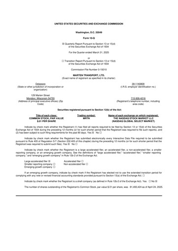 Thumbnail Marten Transport 10-Q Quarterly Report FY2025 