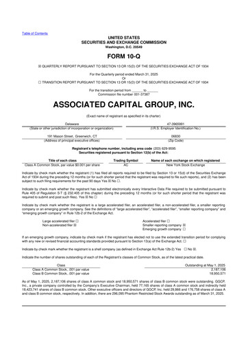 Thumbnail Associated Capital Group 10-Q Quarterly Report FY2025 