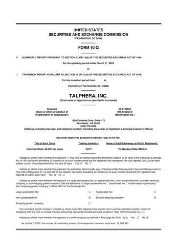 Thumbnail Talphera 10-Q Quarterly Report FY2025 