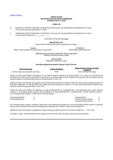 Miniature ReposiTrak 10-Q Rapport trimestriel 2025 