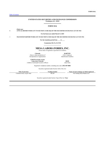 Thumbnail Mesa Laboratories 10-K Annual Report 2025