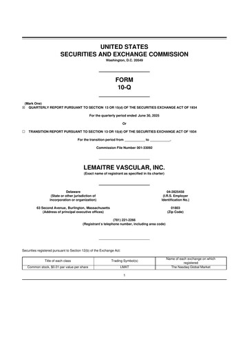 Miniature LeMaitre Vascular 10-Q Rapport trimestriel 2025 
