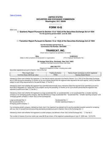 Thumbnail Transcat 10-Q Quarterly Report FY2026 