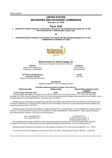 Thumbnail Natural Grocers by Vitamin Cottage 10-Q Quarterly Report FY2025 