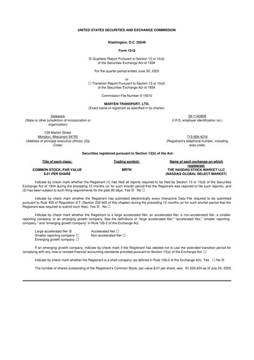 Thumbnail Marten Transport 10-Q Quarterly Report FY2025 