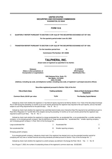 Thumbnail Talphera 10-Q Quarterly Report FY2025 