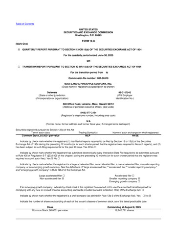 Thumbnail Maui Land & Pineapple Company 10-Q Quarterly Report FY2025 