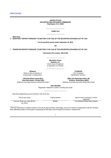 Thumbnail Monolithic Power Systems 10-Q Quarterly Report FY2025 