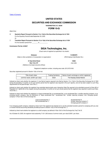 Thumbnail SIGA Technologies 10-Q Quarterly Report FY2025 