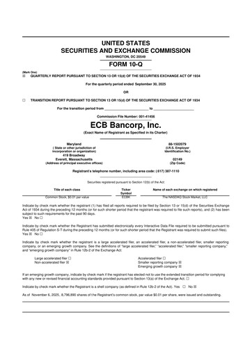 Thumbnail ECB Bancorp 10-Q Quarterly Report FY2025 