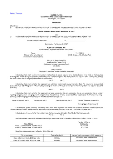 Thumbnail Rush Enterprises
 10-Q Quarterly Report FY2025 