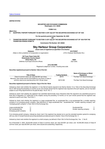 Thumbnail Sky Harbour Group 10-Q Quarterly Report FY2025 