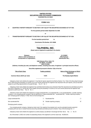 Thumbnail Talphera 10-Q Quarterly Report FY2025 