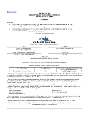 Thumbnail Middlefield Banc
 10-Q Quarterly Report FY2025 