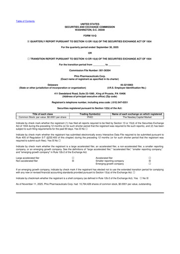 Vorschaubild Phio Pharmaceuticals 10-Q Quartalsbericht 2025 