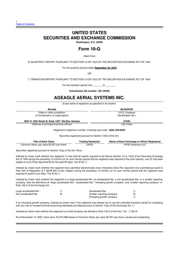 Thumbnail AgEagle Aerial Systems
 10-Q Quarterly Report FY 
