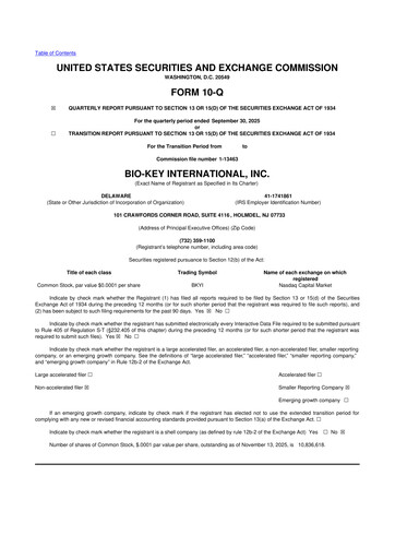 Vorschaubild BIO-key International
 10-Q Quartalsbericht 2025 