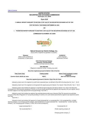 Miniature Natural Grocers by Vitamin Cottage 10-K Rapport annuel 2025