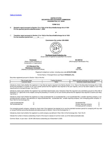 Thumbnail Kirkland's 10-Q Quarterly Report FY 