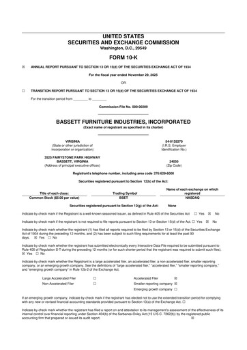 Thumbnail Bassett Furniture 10-K Annual Report 2025