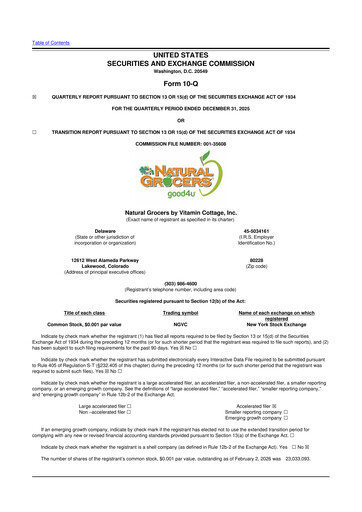 Thumbnail Natural Grocers by Vitamin Cottage 10-Q Quarterly Report FY2026 