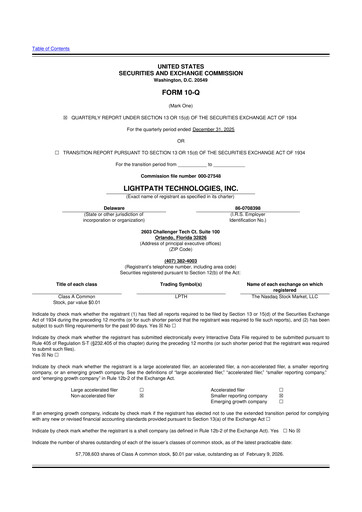 Thumbnail LightPath Technologies 10-Q Quarterly Report FY2026 