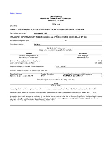 Thumbnail Blackboxstocks 10-K Annual Report 2025