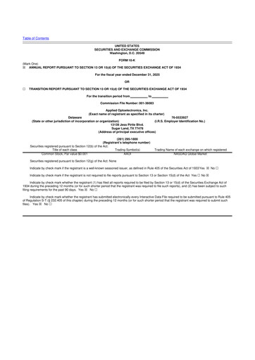 Thumbnail Applied Optoelectronics 10-K Annual Report 2025