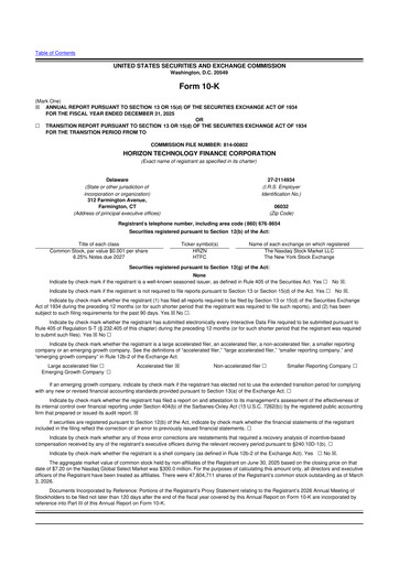 Vorschaubild Horizon Technology Finance 10-K Jahresbericht 2025