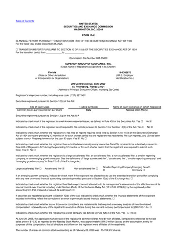 Thumbnail Superior Group of Companies 10-K Annual Report 2025