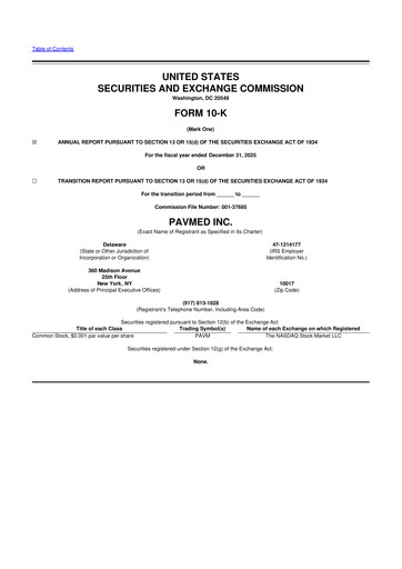 Miniature PAVmed
 10-K Rapport annuel 2025