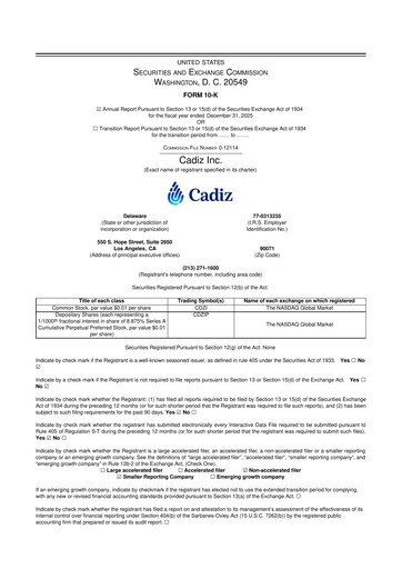 Thumbnail Cadiz Inc. 10-K Annual Report 2025