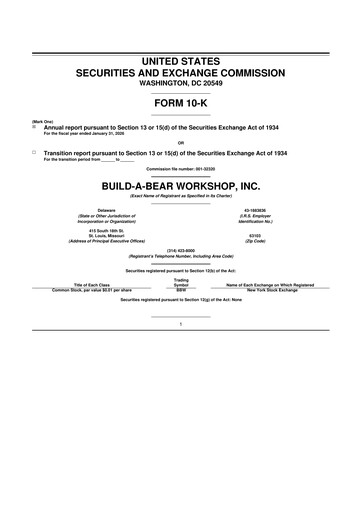 Thumbnail Build-A-Bear Workshop 10-K Annual Report 