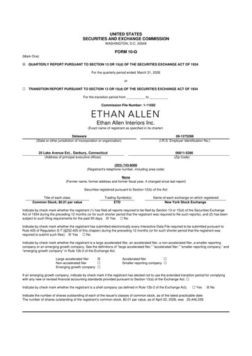 Vorschaubild Ethan Allen
 10-Q Quartalsbericht  