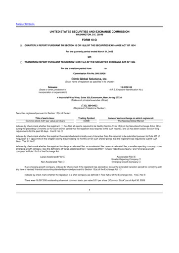 Miniature Climb Global Solutions 10-Q Rapport trimestriel 2026 