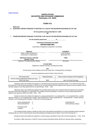 Thumbnail Whitestone REIT 10-Q Quarterly Report FY2026 