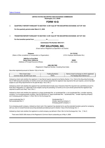 Vorschaubild PDF Solutions 10-Q Quartalsbericht 2026 