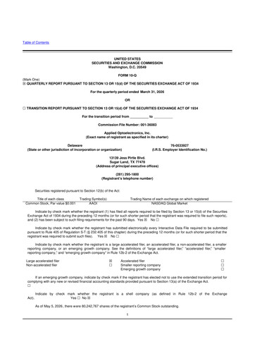 Thumbnail Applied Optoelectronics 10-Q Quarterly Report FY2026 