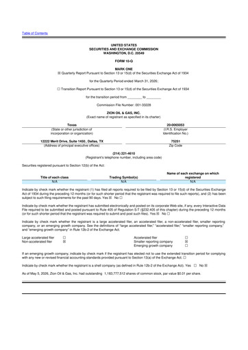 Thumbnail Zion Oil & Gas 10-Q Quarterly Report FY 